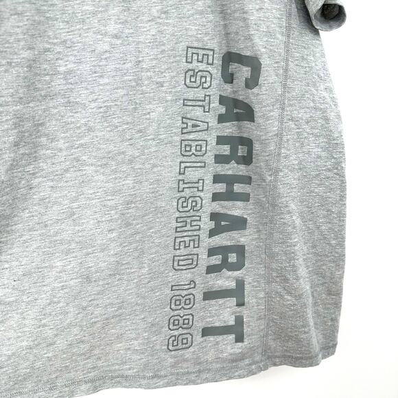 Carhartt Force Size 3XL Relaxed Fit Short Sleeve Crew Neck T-Shirt Gray Cotton - Picture 3 of 7